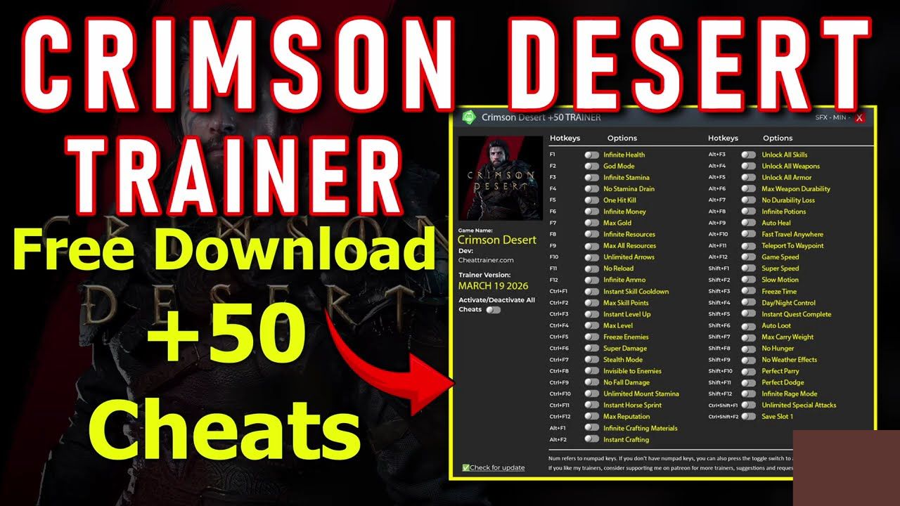 Crimson Desert Cheat Table